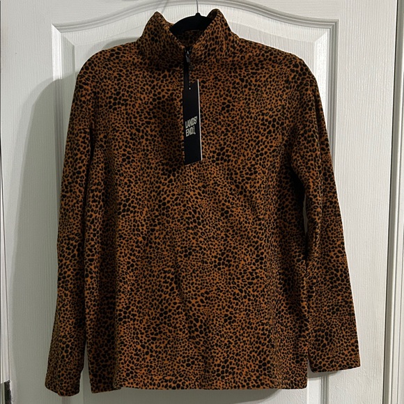 Lands' End Tops - Lands' End Women's Brown Leopard Print Sweatshirt